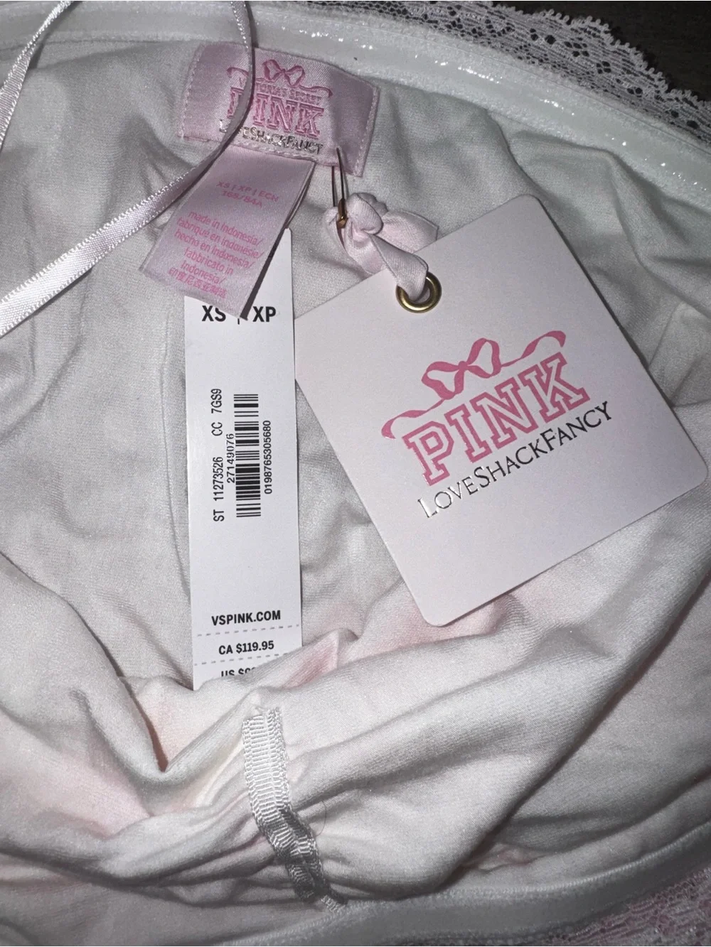 Victoria's Secret PINK x LoveShackFancy Strapless Lace Mini Dress XS NWT - Picture 3 of 11
